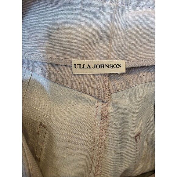 ULLA JOHNSON Highrise Pleated Button Linen Blend Shorts Small - Picture 4 of 4